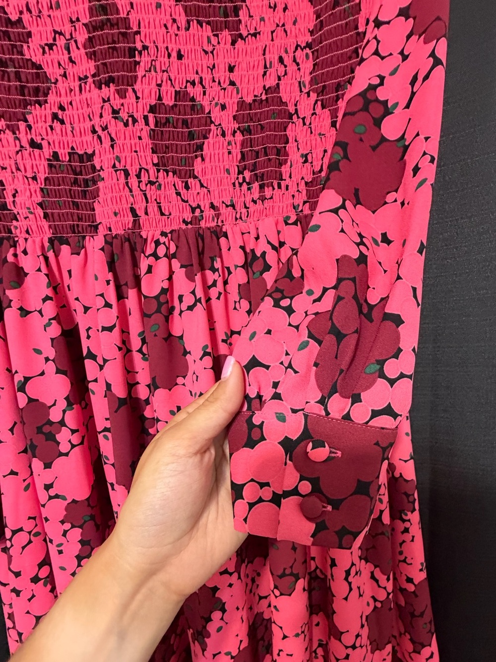🍎BACK TO SCHOOL SALE🍎  Kate Spade Women's Pink Floral Long-Sleeve Dress - Picture 5 of 5